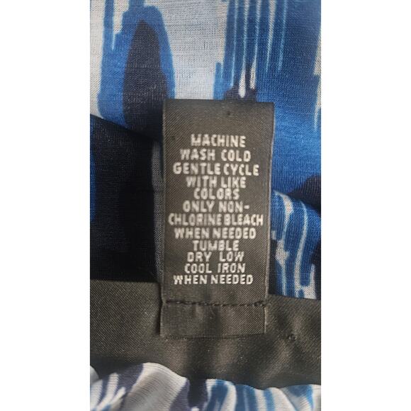 INC International Concepts Womens Blouse XL Blue Sheer Overlay Camisole Keyhole - Picture 7 of 7